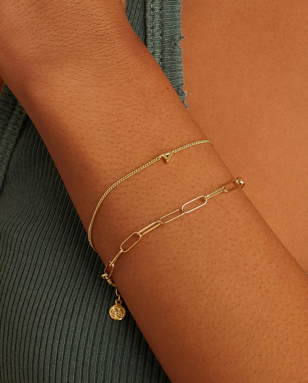 Wilder Mini Alphabet Bracelet - A worn in 18K Gold Plated
