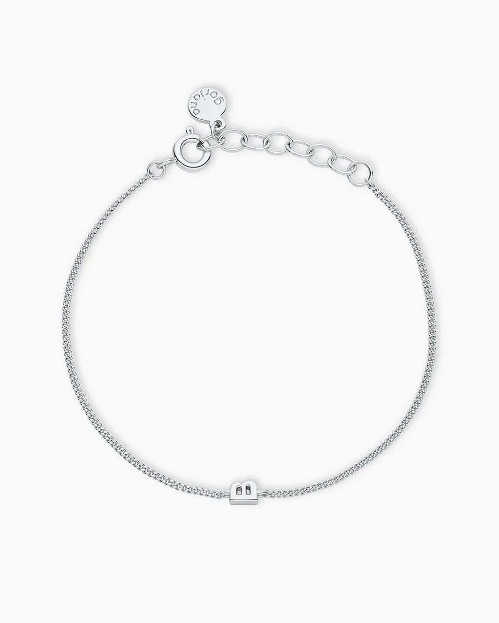 Wilder Mini Alphabet Bracelet - B featured in Silver Plated