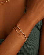 Wilder Mini Alphabet Bracelet - C worn in 18K Gold Plated
