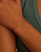 Wilder Mini Alphabet Bracelet - D worn in 18K Gold Plated