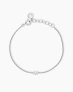 Wilder Mini Alphabet Bracelet - E featured in Silver Plated
