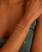 Wilder Mini Alphabet Bracelet - E worn in 18K Gold Plated