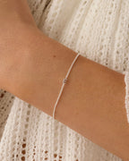 Wilder Mini Alphabet Bracelet - E worn in Silver Plated