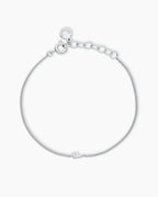 Wilder Mini Alphabet Bracelet - F featured in Silver Plated