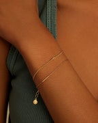 Wilder Mini Alphabet Bracelet - F worn in 18K Gold Plated