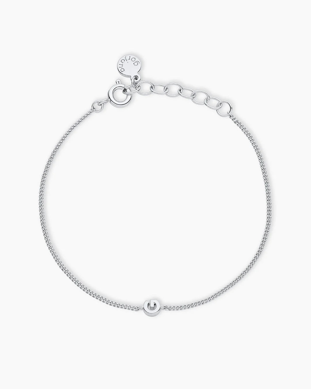 Wilder Mini Alphabet Bracelet - G featured in Silver Plated