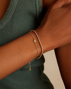 Wilder Mini Alphabet Bracelet - G worn in 18K Gold Plated