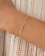 Wilder Mini Alphabet Bracelet - H worn in Silver Plated