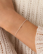 Wilder Mini Alphabet Bracelet - J worn in Silver Plated