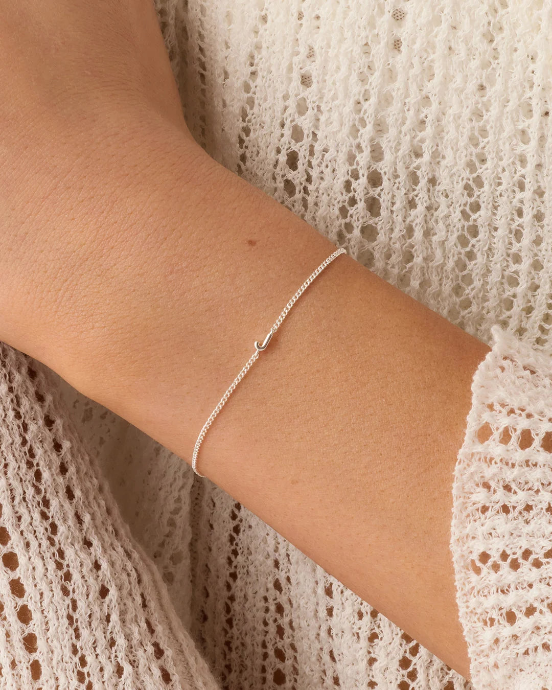 Wilder Mini Alphabet Bracelet - J worn in Silver Plated