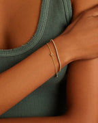 Wilder Mini Alphabet Bracelet - K worn in 18K Gold Plated