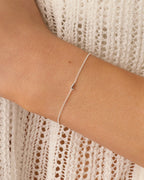 Wilder Mini Alphabet Bracelet - L worn in Silver Plated