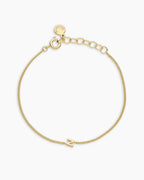 Wilder Mini Alphabet Bracelet - N featured in 18K Gold Plated