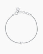 Wilder Mini Alphabet Bracelet - N featured in Silver Plated