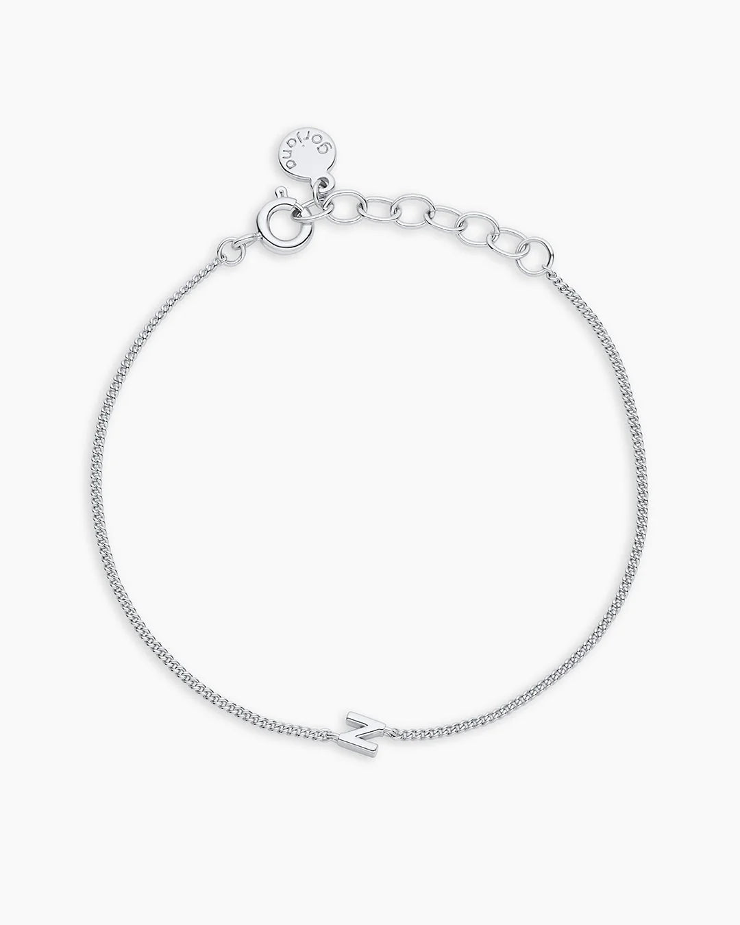 Wilder Mini Alphabet Bracelet - N featured in Silver Plated