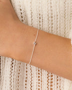Wilder Mini Alphabet Bracelet - N worn in Silver Plated