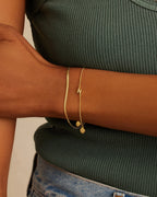 Wilder Mini Alphabet Bracelet - N worn in 18K Gold Plated