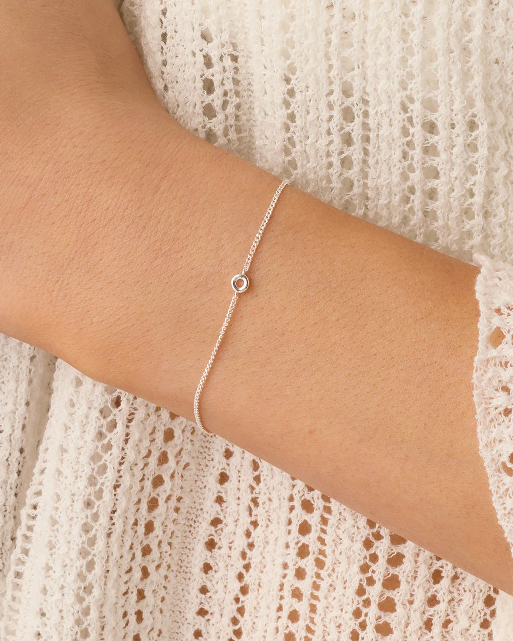 Wilder Mini Alphabet Bracelet - O worn in Silver Plated
