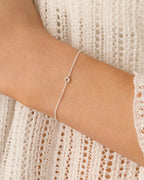 Wilder Mini Alphabet Bracelet - O worn in Silver Plated