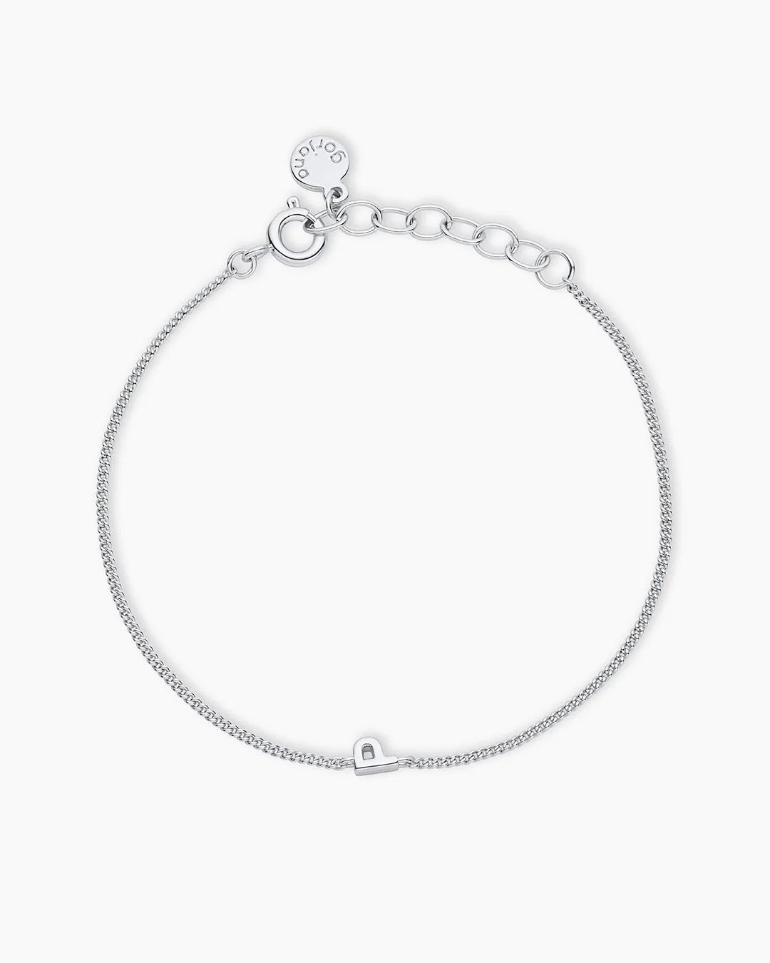 Wilder Mini Alphabet Bracelet - P featured in Silver Plated