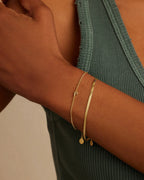 Wilder Mini Alphabet Bracelet - P worn in 18K Gold Plated