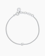 Wilder Mini Alphabet Bracelet - Q featured in Silver Plated