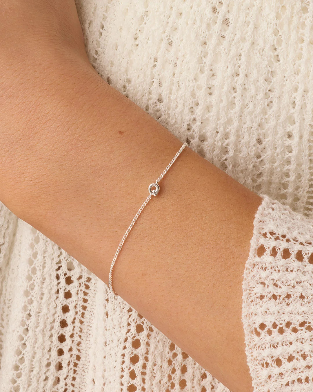 Wilder Mini Alphabet Bracelet - Q worn in Silver Plated