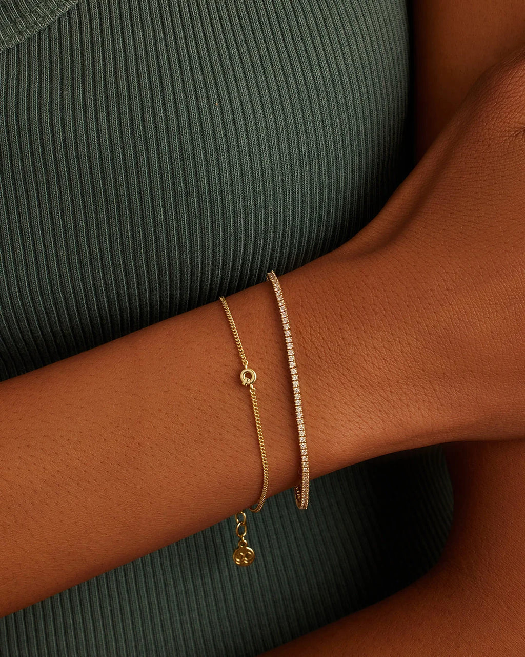 Wilder Mini Alphabet Bracelet - Q worn in 18K Gold Plated