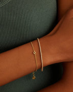Wilder Mini Alphabet Bracelet - Q worn in 18K Gold Plated
