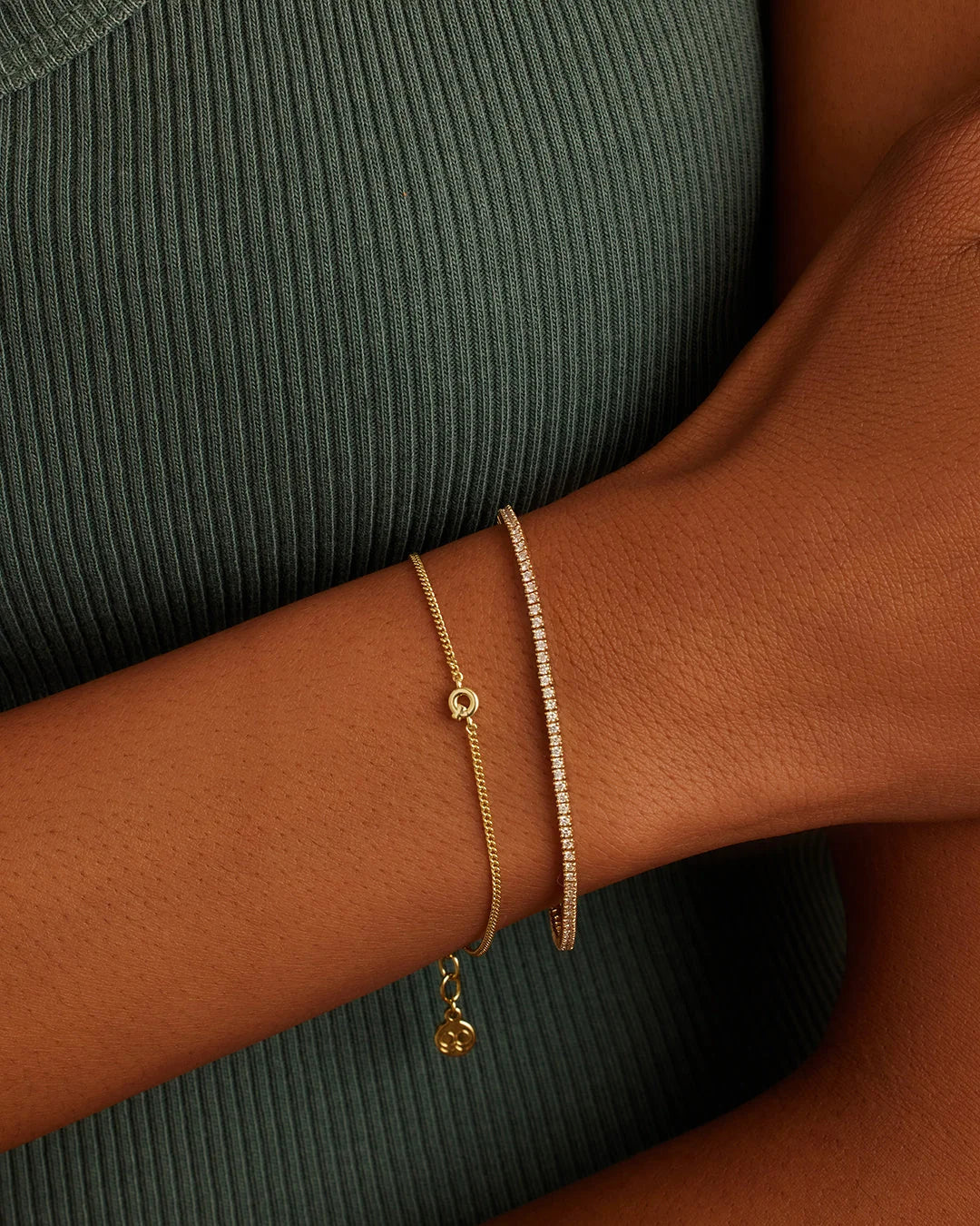 Wilder Mini Alphabet Bracelet - Q worn in 18K Gold Plated