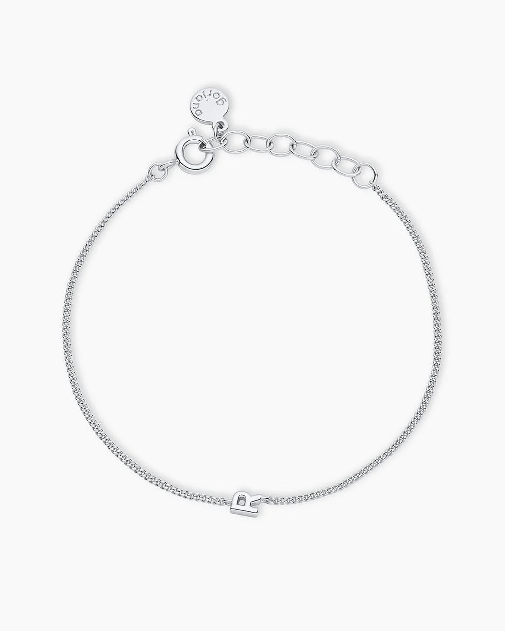 Wilder Mini Alphabet Bracelet - R featured in Silver Plated