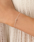 Wilder Mini Alphabet Bracelet - R worn in Silver Plated