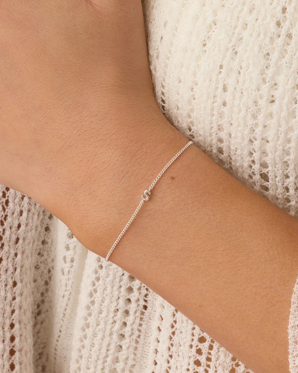 Wilder Mini Alphabet Bracelet - S worn in Silver Plated
