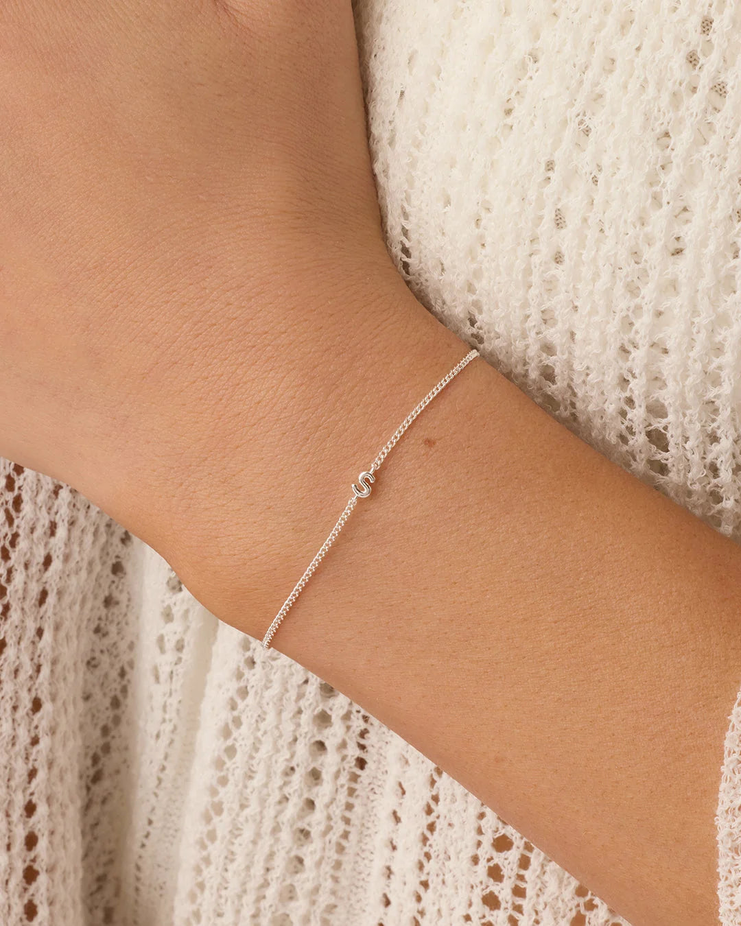 Wilder Mini Alphabet Bracelet - S worn in Silver Plated
