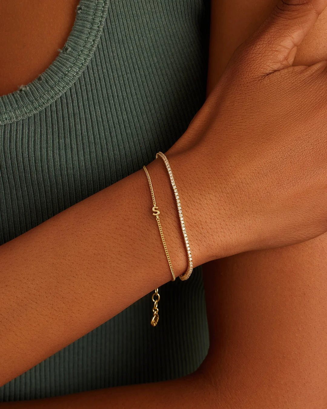 Wilder Mini Alphabet Bracelet - S worn in 18K Gold Plated