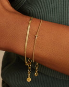 Wilder Mini Alphabet Bracelet - T worn in 18K Gold Plated
