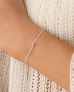 Wilder Mini Alphabet Bracelet - T worn in Silver Plated