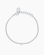 Wilder Mini Alphabet Bracelet - V featured in Silver Plated