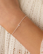 Wilder Mini Alphabet Bracelet - V worn in Silver Plated