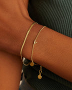 Wilder Mini Alphabet Bracelet - V worn in 18K Gold Plated