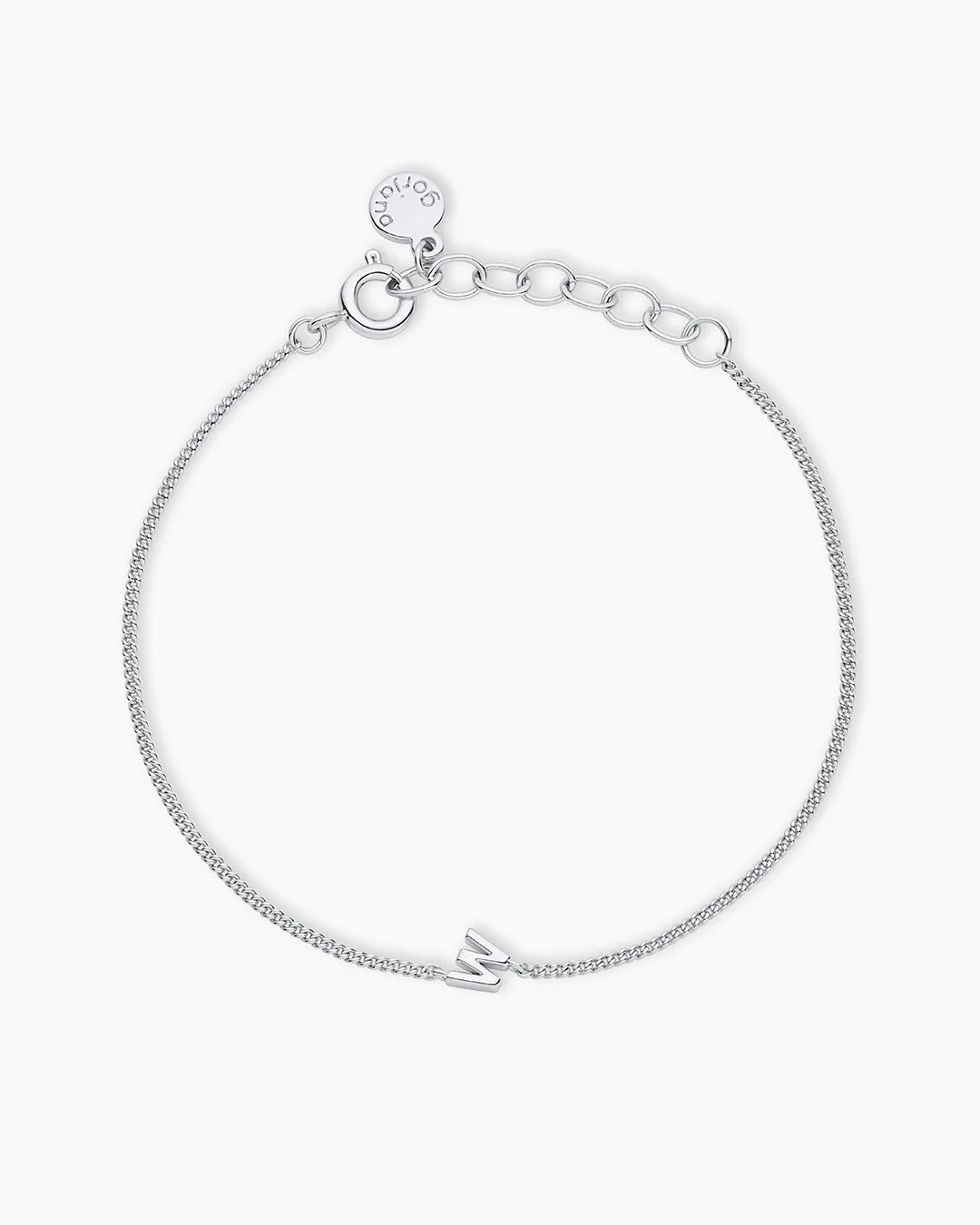 Wilder Mini Alphabet Bracelet - W featured in Silver Plated