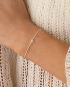 Wilder Mini Alphabet Bracelet - W worn in Silver Plated