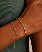 Wilder Mini Alphabet Bracelet - Y worn in 18K Gold Plated