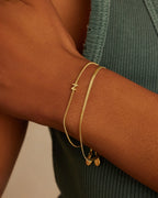 Wilder Mini Alphabet Bracelet - Z worn in 18K Gold Plated