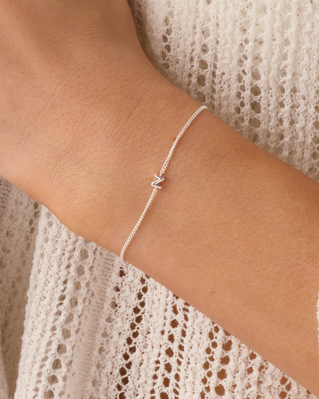 Wilder Mini Alphabet Bracelet - Z worn in Silver Plated