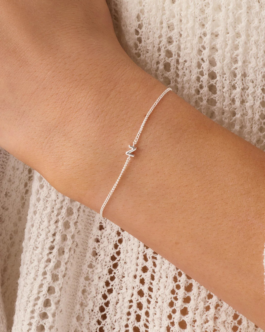 Wilder Mini Alphabet Bracelet - Z worn in Silver Plated
